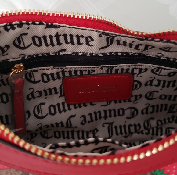 Juicy Couture Freshly Picked Strawberry Shoulder Bag Chestnut Chino/Cool Red NWT - Picture 8 of 16